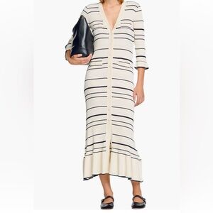 Sandro Sophia Striped Knit Maxi Dress Size 36